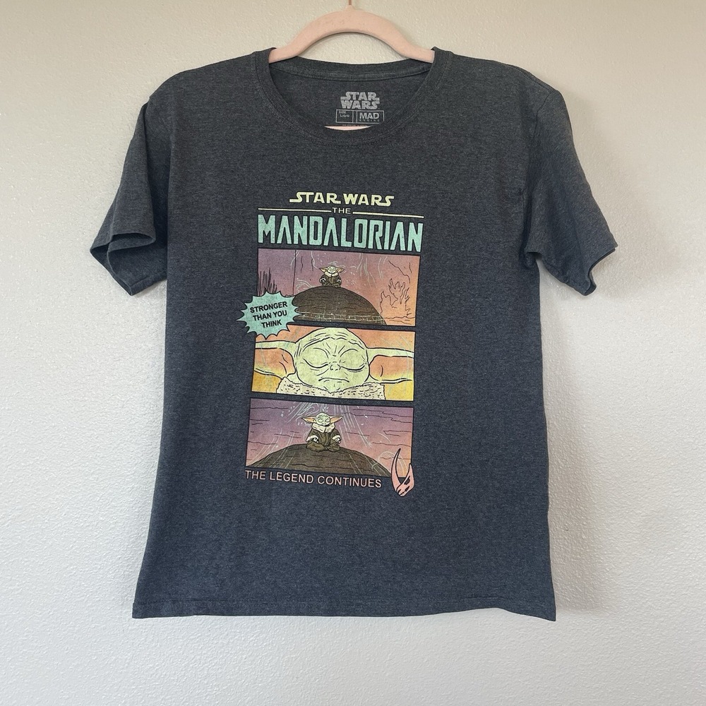 Mad Engine Star Wars Mandalorian Stronger Than You Think T-Shirt Youth L‎ Gray